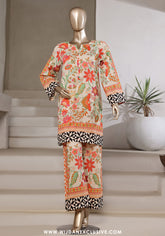 Sadabahar Stitched 2PC Printed Bana Dora Collection - 2025 Floral Orange